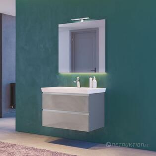 LED-belyst Badrumsspegel Victoria 80 cm Svart