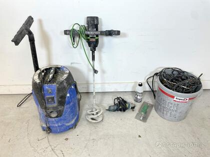 Cementmixer, Dammsugare, Vinkelslip Cementmixer, Dammsugare, Vinkelslip