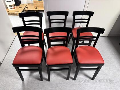 Stol, svart/röd - 6st