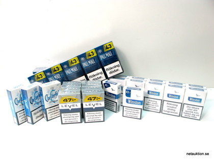 42st askar cigaretter: Pall Mall, Winston & Level m.fl