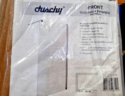 1st duschvägg (frostat glas) 1000mm