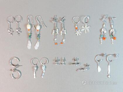 Örhängen i silver, 10 st Örhängen i silver, 10 st