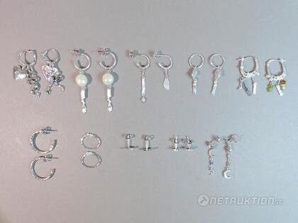 Örhängen i silver, 10 st Örhängen i silver, 10 st