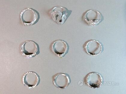Ringar i silver 9st, strl 65