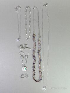 blandade smycken i silver, 8st