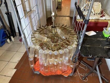 Stor taklampa mässing, Murano