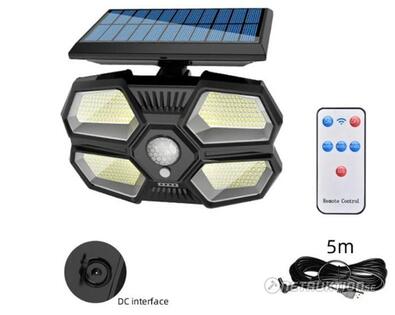 2st LED-solcellsvägglampa med rörelsesensor
