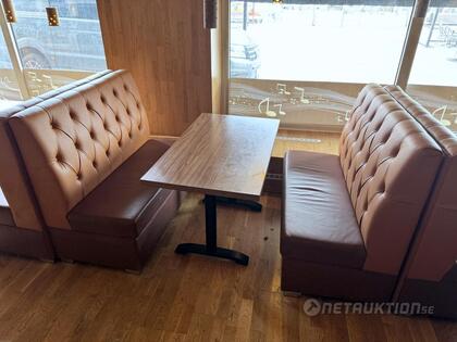 Soffgrupp och bord, orange/brun (4)