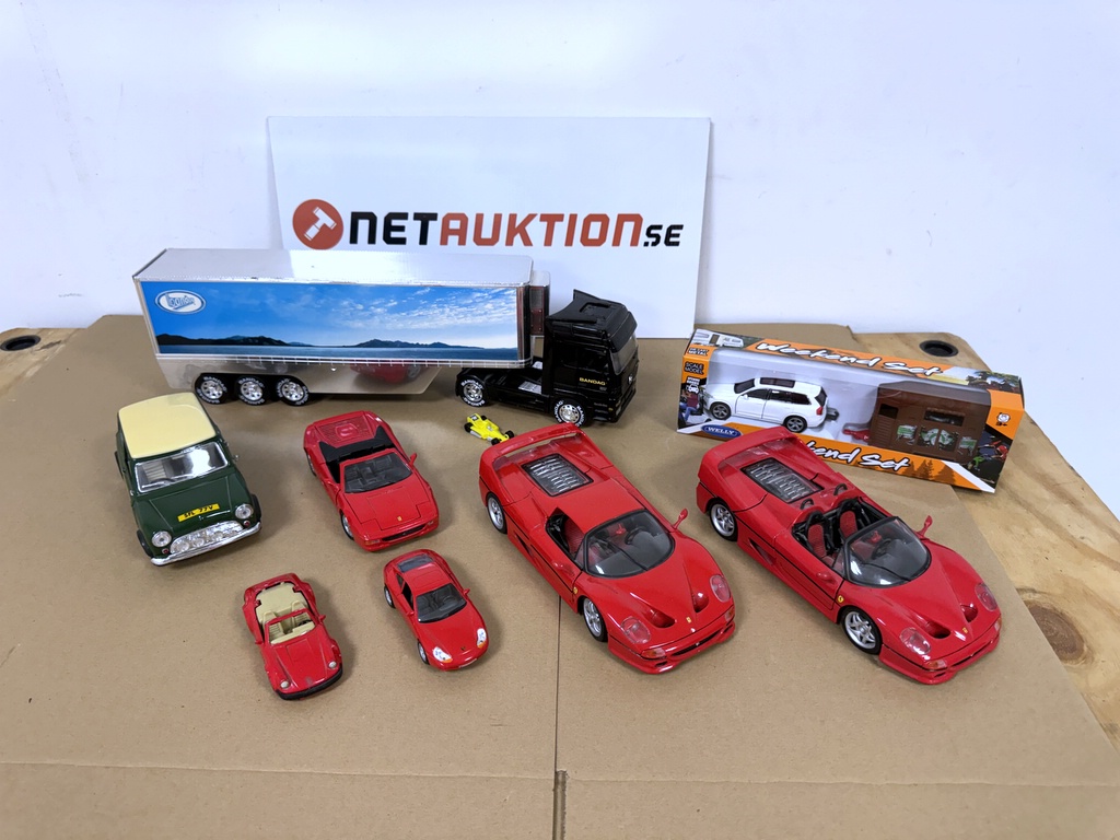 Modellbilar bl.a. Ferrari F50, lastbil mfl Modellbilar bl.a. Ferrari F50, lastbil mfl