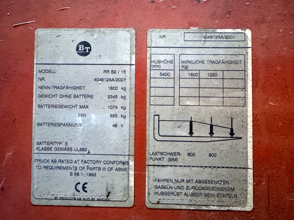 Skjutstativstruck BT RR B2/15 -01 (rep. obj) Skjutstativstruck BT RR B2/15 -01 (rep. obj)